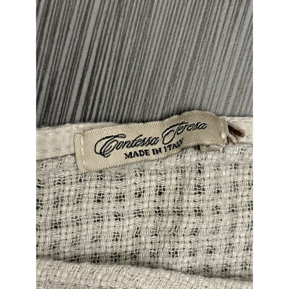 Contessa Teresa ITALY Linen Cotton Dress Boho Lagenlook Angular Cottagecore XL - Picture 2 of 5